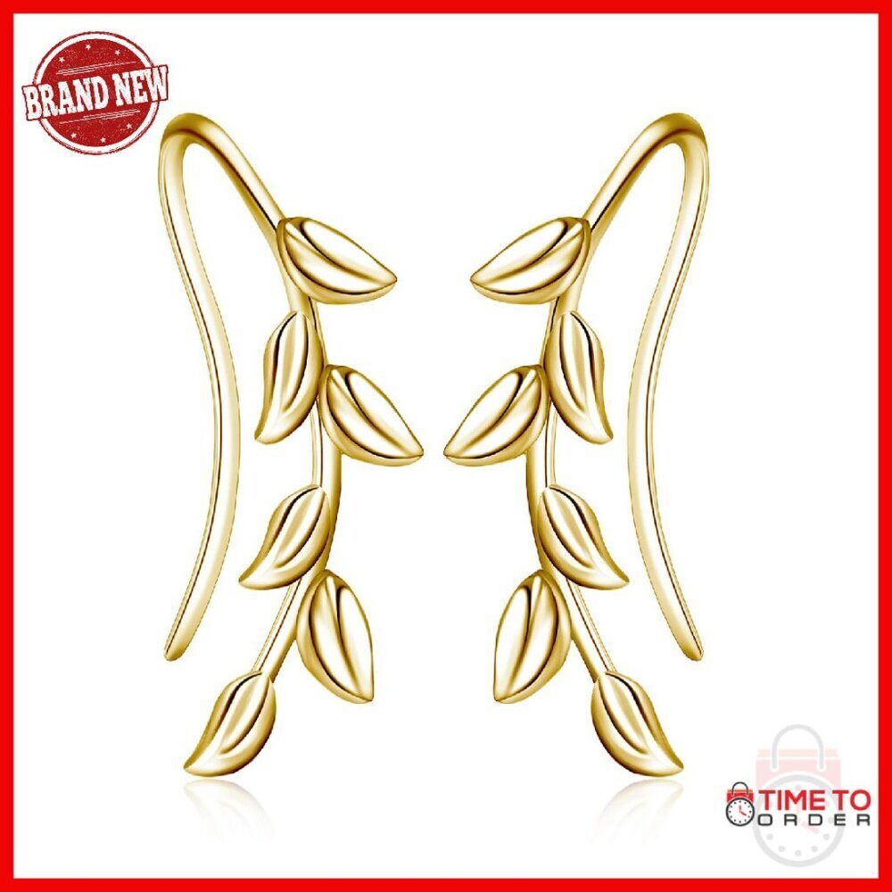 Sterling Silver Ear Climber Cuff Wrap Earrings 26mm Lightweight Hypoallergenic